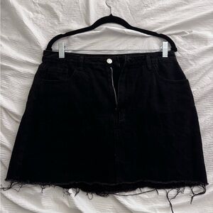 Black Mini Denim Skirt